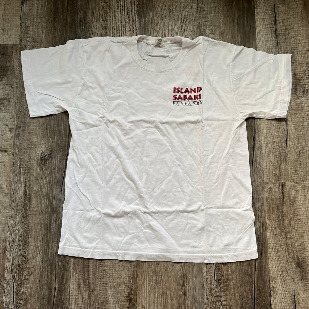 Barbados Island Safari White T-Shirt Size L Large